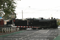 Steamrail Victoria's museum train in Kensington on its return journey towards Newport depot