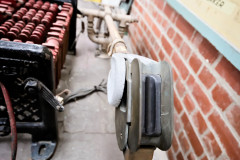 Trolley pole. Old driver training school at the Hawthorn depot