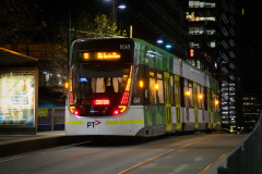 Tram on Collins Street at Southern Cross