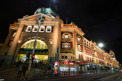 Flinders Street station by night