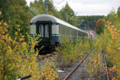Passenger train approaching Turku harbour