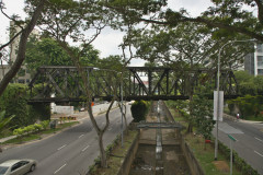 Abandoned railway bridge crossing Bukit Timah road