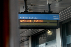 Steamrail Victoria museum train leaving Broadmeadows